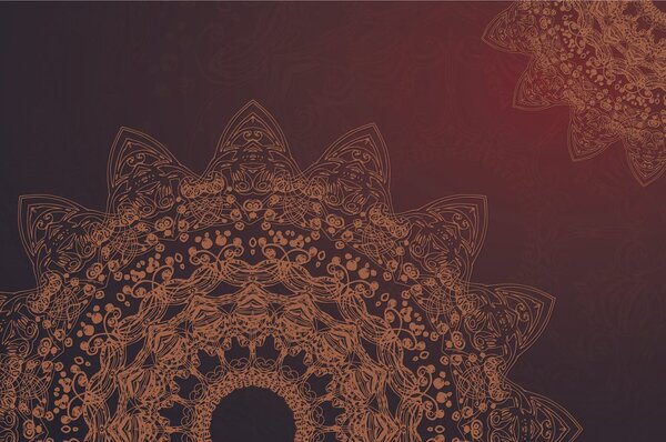 Tapeta nowoczesne elementy Mandala w odcieniach brązu