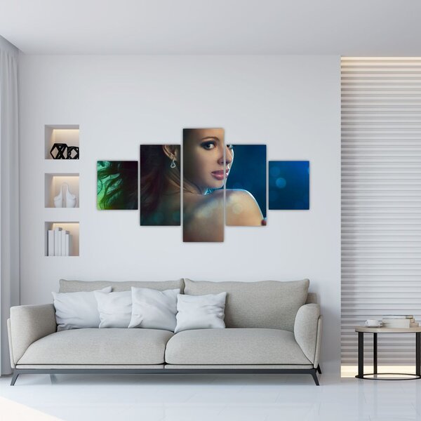 Obraz - Spojrzenie młodej kobiety (125x70 cm)