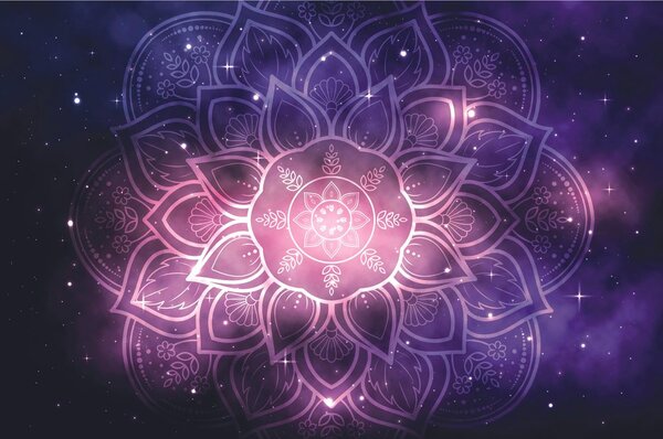 Tapeta Mandala z tłem galaktyki