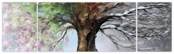 Obraz - Drzewo czterech pór roku (170x50 cm)