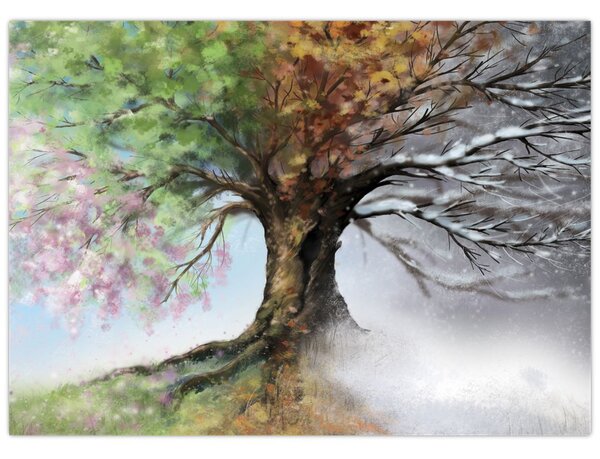 Obraz - Drzewo czterech pór roku (70x50 cm)