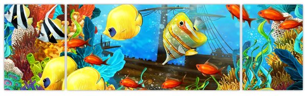 Obraz - Kolorowa rafa koralowa (170x50 cm)