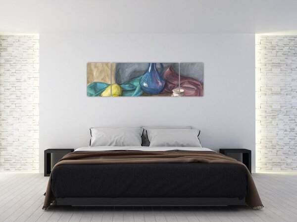 Obraz - Malowana martwa natura (170x50 cm)