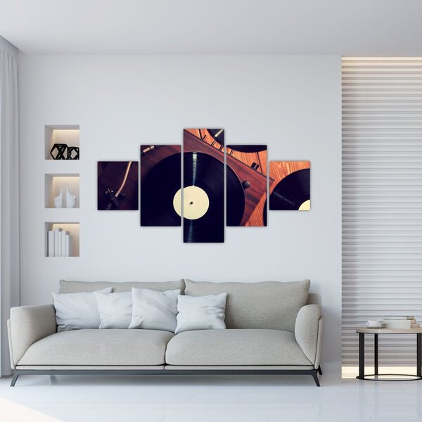 Obraz płyt gramofonowych (125x70 cm)