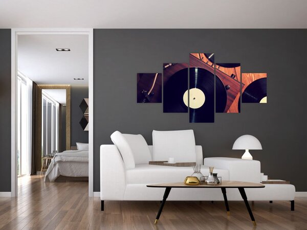 Obraz płyt gramofonowych (125x70 cm)