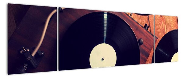 Obraz płyt gramofonowych (170x50 cm)