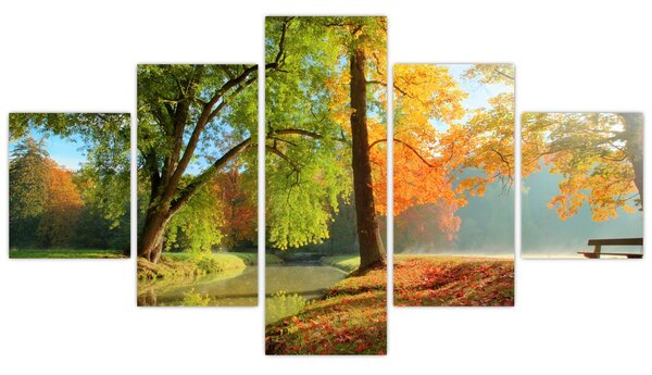 Obraz - Spokojny jesienny krajobraz (125x70 cm)