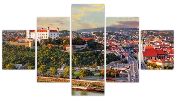 Obraz - Panorama Bratysławy, Słowacja (125x70 cm)