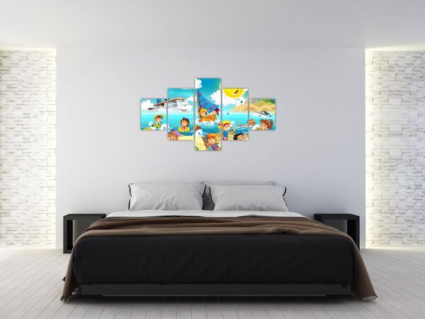 Obraz - Dzień na plaży (125x70 cm)