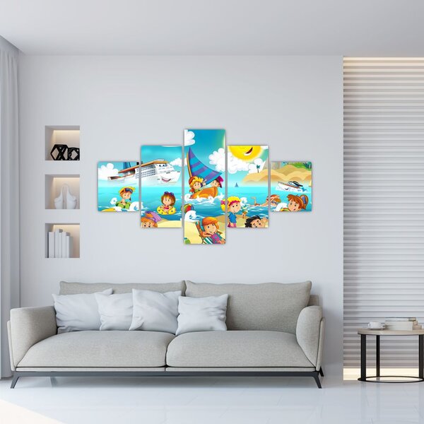 Obraz - Dzień na plaży (125x70 cm)