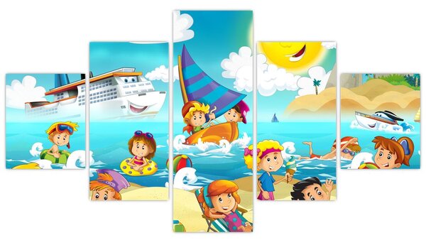 Obraz - Dzień na plaży (125x70 cm)
