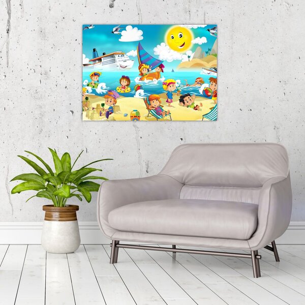 Obraz - Dzień na plaży (70x50 cm)