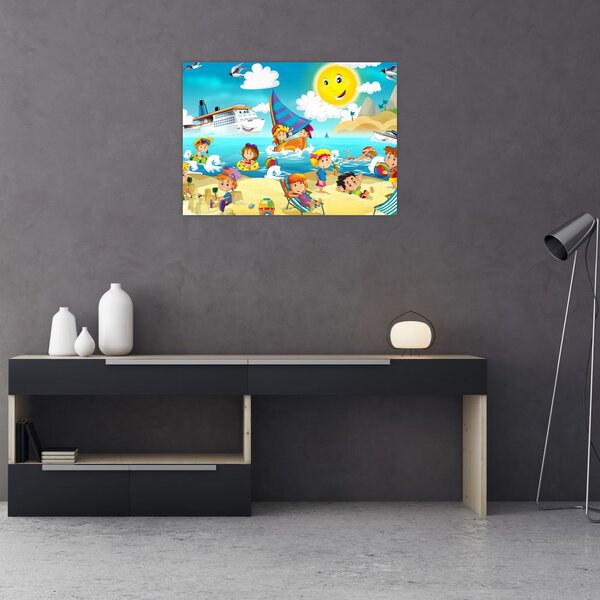 Obraz - Dzień na plaży (70x50 cm)