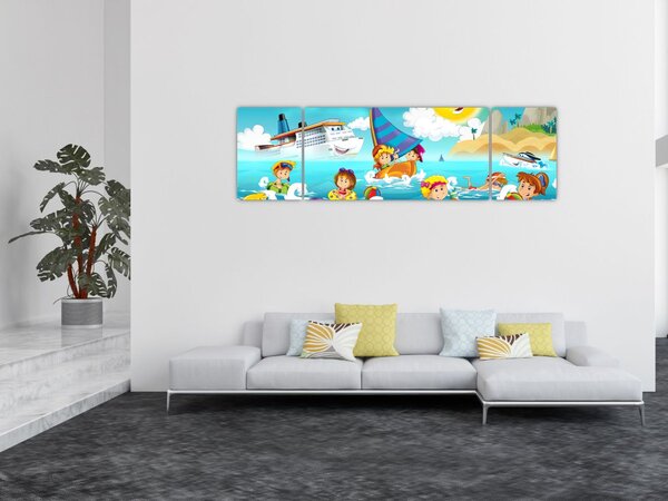 Obraz - Dzień na plaży (170x50 cm)