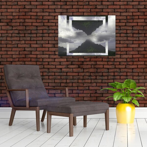 Obraz - Góry na Islandii, geometryczny kolaż (70x50 cm)