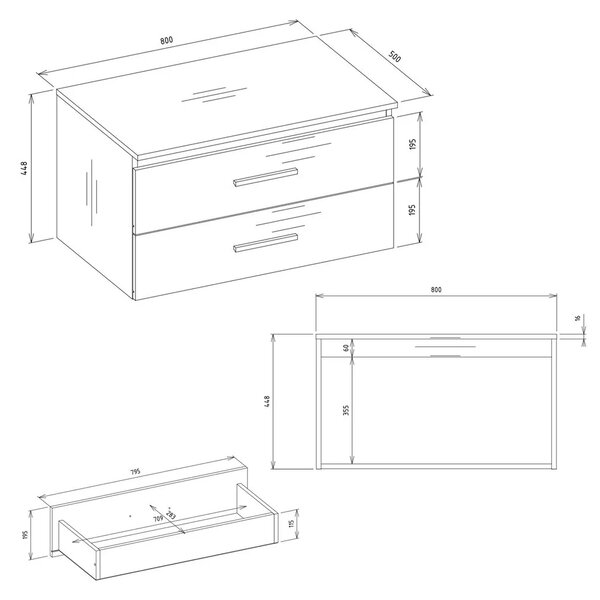 Szafka łazienkowa na umywalkę biały + dąb artisan 80 cm G6-R69