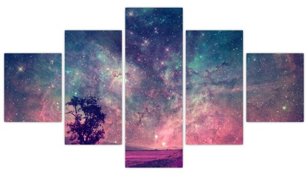 Obraz - Nieziemskie nocne niebo (125x70 cm)