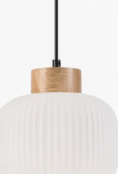 Lampa wisząca szklana Harmony Lamkur, możliwość ściemniania, biały / opal, salon / jadalnia, szkło, skandynawski