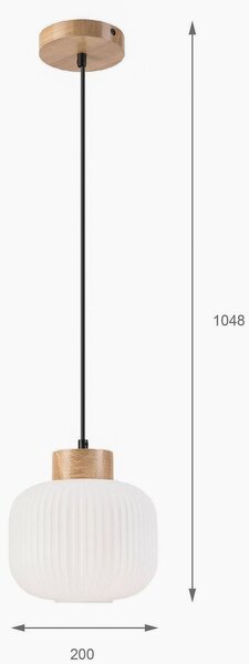 Lampa wisząca szklana Harmony Lamkur, możliwość ściemniania, biały / opal, salon / jadalnia, szkło, skandynawski