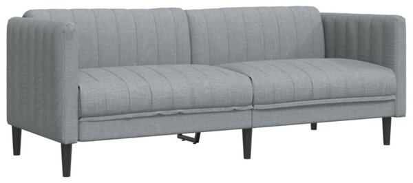 Sofa trzyosobowa, jasnoszara, tkanina