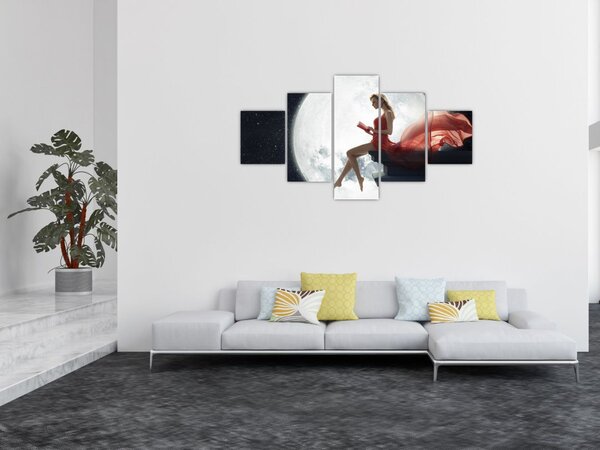 Obraz - Kobieta w świetle księżyca (125x70 cm)