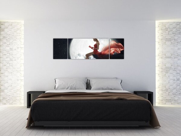 Obraz - Kobieta w świetle księżyca (170x50 cm)