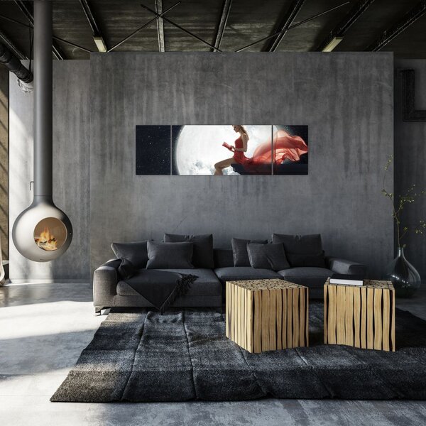 Obraz - Kobieta w świetle księżyca (170x50 cm)