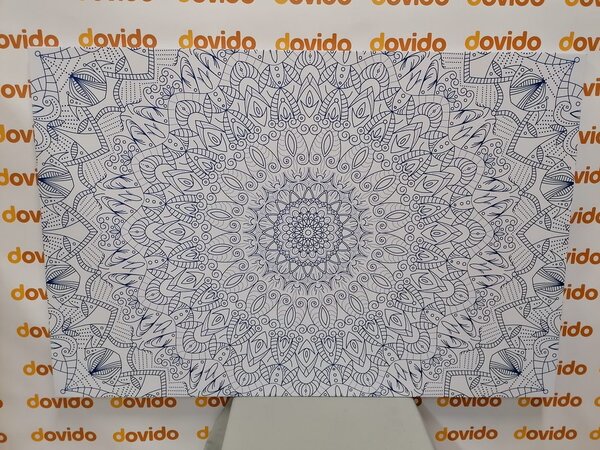 Obraz szczegółowa dekoracyjna Mandala w kolorze niebieskim