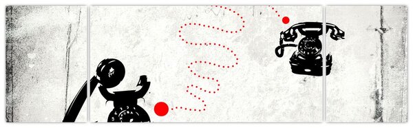 Obraz - Rysunek telefonu w stylu Banksy (170x50 cm)