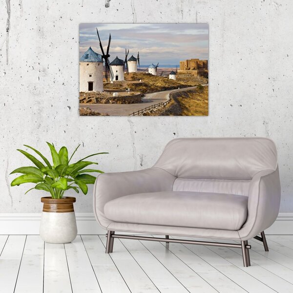 Obraz - Wiatraki Consuegra, Hiszpania (70x50 cm)