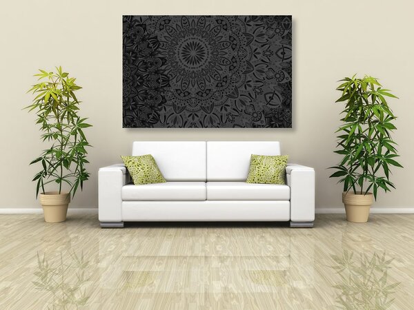 Obraz stylowa Mandala w wersji czarno-białej