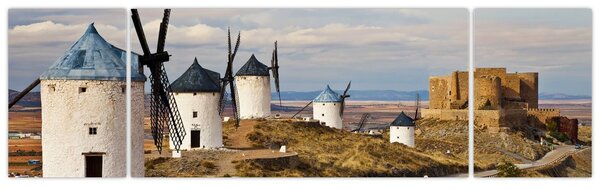 Obraz - Wiatraki Consuegra, Hiszpania (170x50 cm)