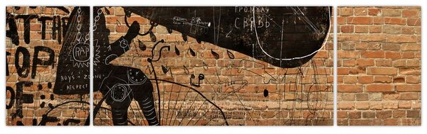 Obraz - Mężczyzna na rowerze w stylu Banksy (170x50 cm)