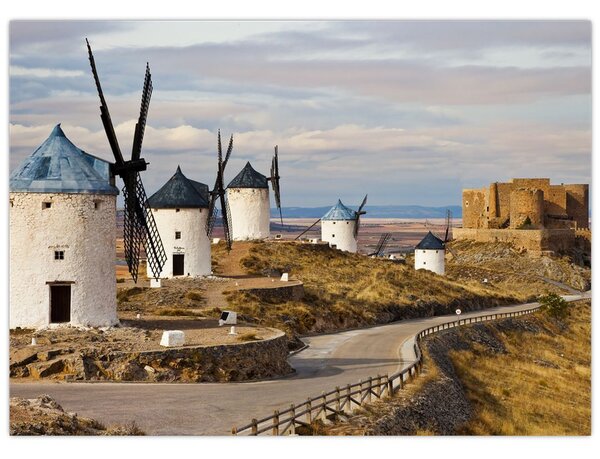Obraz - Wiatraki Consuegra, Hiszpania (70x50 cm)
