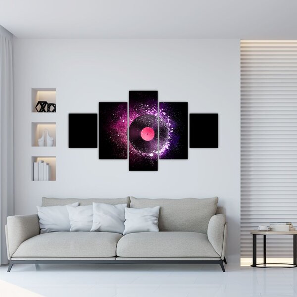 Obraz - Płyta winylowa w kolorze różowo-fioletowym (125x70 cm)