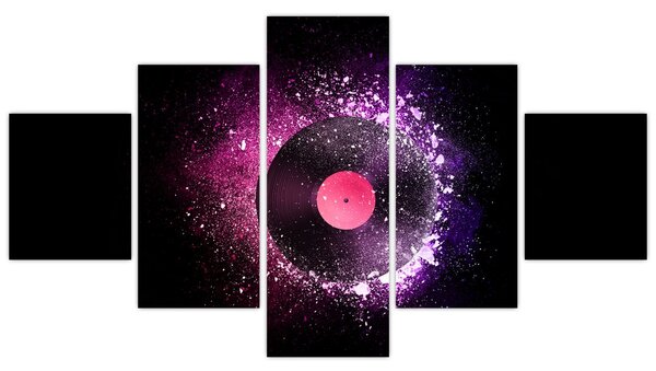 Obraz - Płyta winylowa w kolorze różowo-fioletowym (125x70 cm)
