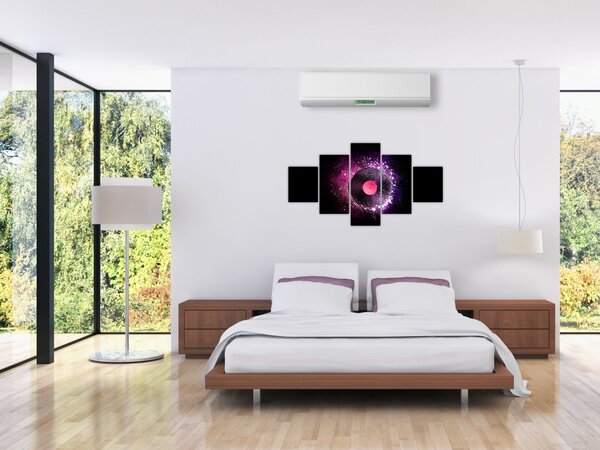 Obraz - Płyta winylowa w kolorze różowo-fioletowym (125x70 cm)