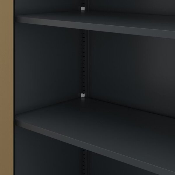 Dwudrzwiowa szafa aktowa z sejfem Eco Design Tomasz, 90x45x185 cm, antracyt/orzech