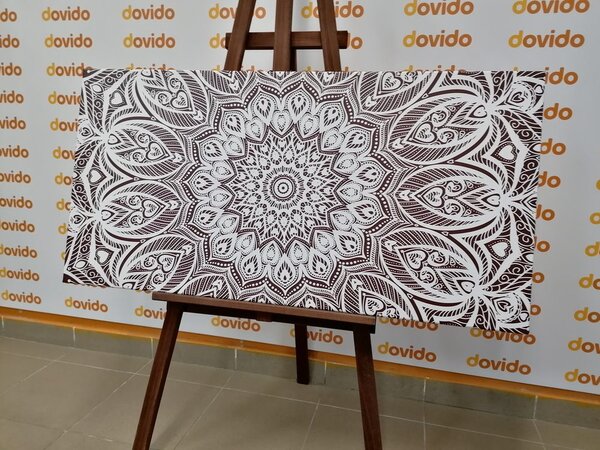 Obraz Mandala harmonii na brązowym tle