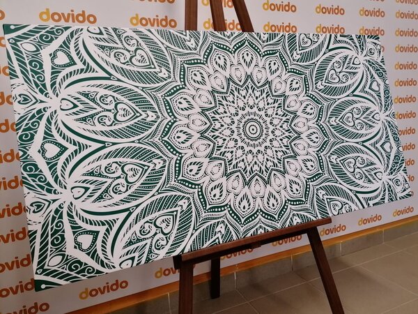 Obraz Mandala harmonii na zielonym tle