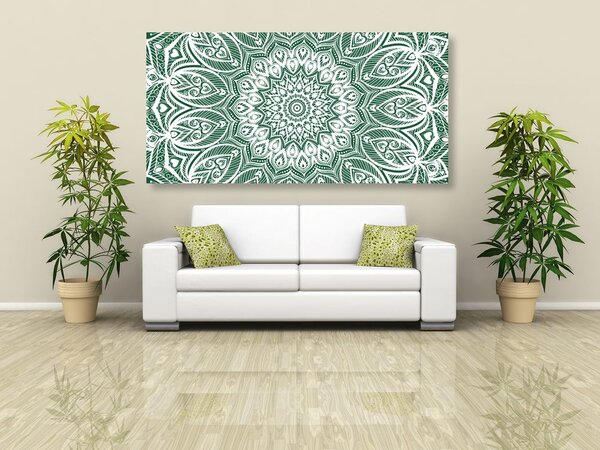 Obraz Mandala harmonii na zielonym tle