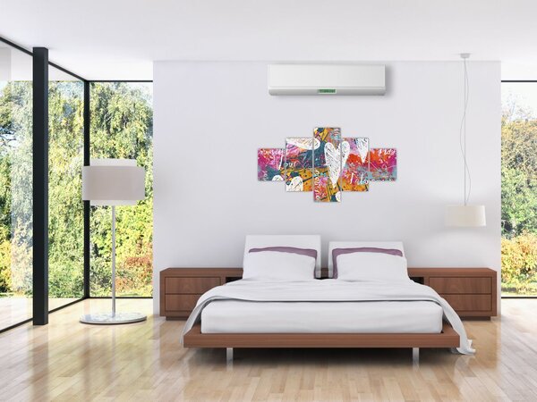 Obraz - Serce na abstrakcyjnym tle (125x70 cm)