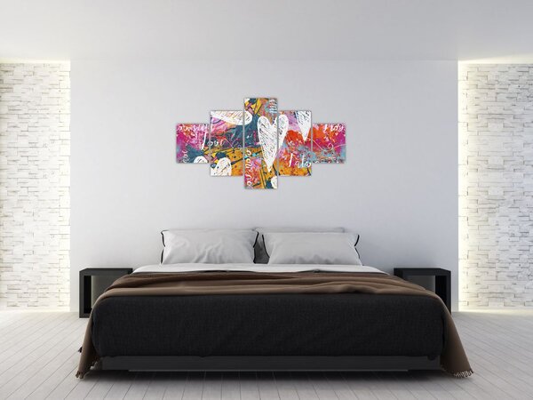 Obraz - Serce na abstrakcyjnym tle (125x70 cm)