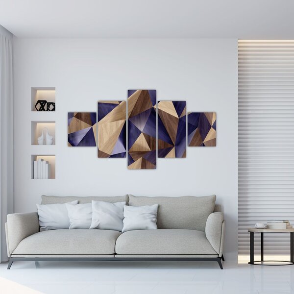 Obraz - 3D drewniane trójkąty (125x70 cm)