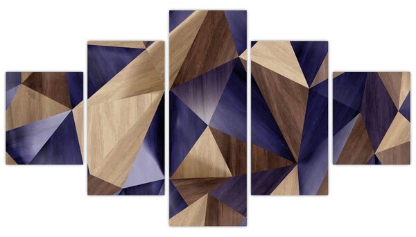 Obraz - 3D drewniane trójkąty (125x70 cm)
