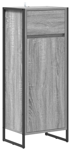 Szafka łazienkowa w stylu industrialnym z drewna, szara sonoma, 40 x 30 x 100 cm
