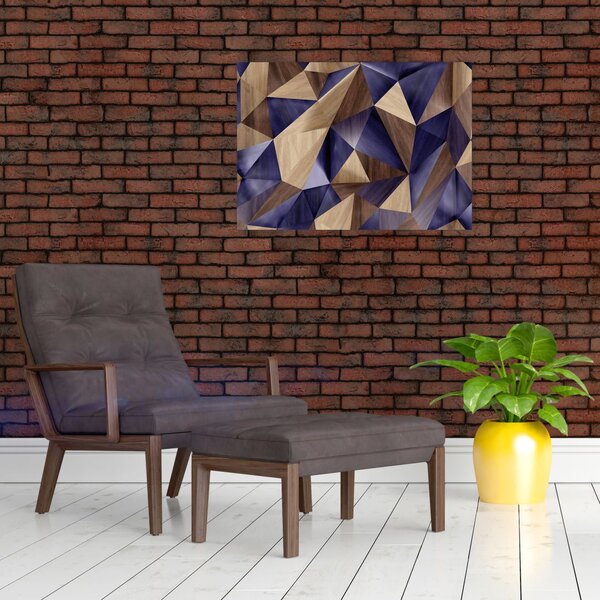 Obraz - 3D drewniane trójkąty (70x50 cm)