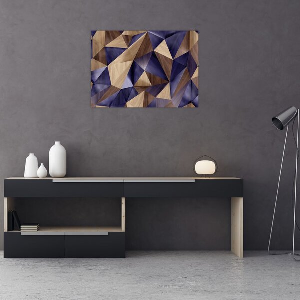 Obraz - 3D drewniane trójkąty (70x50 cm)