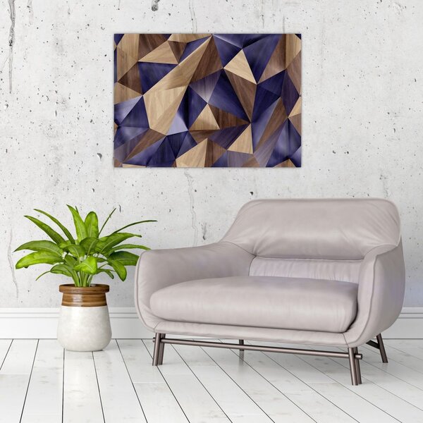 Obraz - 3D drewniane trójkąty (70x50 cm)