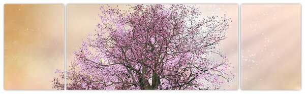 Obraz kwitnącego drzewa na szczycie wzgórza (170x50 cm)